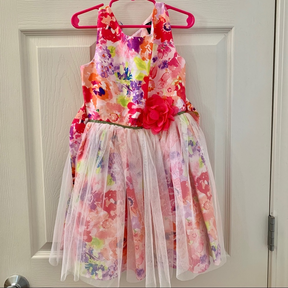 Girls Floral Dress with Tulle